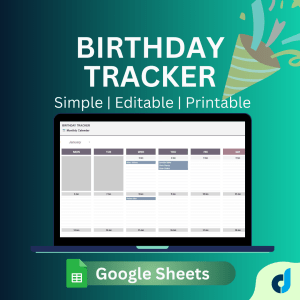 Birthday Tracker Google Sheets Template | Important Dates Calendar | Birthday & Anniversary Tracker | Digital Calendar