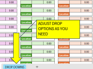 Excel Easy to use Staff Timesheet Weekly Hours calulation and Location ...