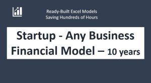 Startup Business Financial Model & Plan - 10 Year Three Statement Analysis (Any Type of Business)