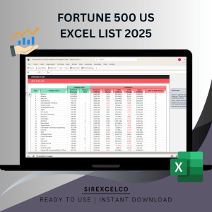 Fortune List 2025 US 500 Companies in Excel, Fortune 500 US Excel Ranking, Ready to Download, Smart Filter, Fortune Maga