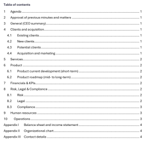 Board Meeting Preparation Package