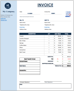 Small Business Invoice Template | Clean & Professional Design | With Tax, Discount and Shipping