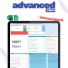 Advanced SWOT Analysis with Assessment: Excel and Google Sheets (Dark Mode Available)