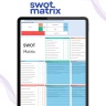 Advanced SWOT Analysis with Assessment: Excel and Google Sheets (Dark Mode Available)