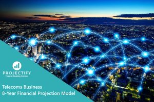 Telecoms Business 8-Year 3 Statement Financial Projection Model