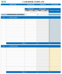 Professional Cash Book Template in Excel for Business Use