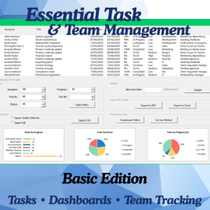 eTask – Excel Task Manager & Team Planner Template (Basic Edition) | Multilingual Productivity System