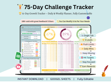 75 Day challenge tracker