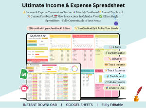 Income and Expense tracker spreadsheet