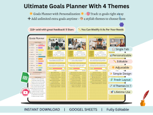 Goals Planner - goals tracker template