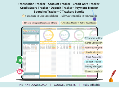 Track Transaction - account - credit card -credit score - deposit - payment