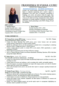 Example of Curriculum Vitae - Financial Planning