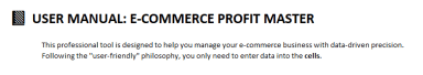 E-Commerce Profit Master