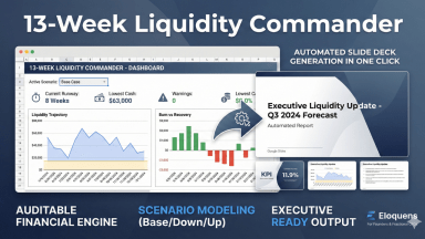 13-Week Liquidity Commander - Auditable Cash Flow Visibility & Automated Presentations for Founders and Fractional CFOs