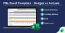 P&L Excel Template | 12-Month Profit & Loss Statement | Budget vs Actual | Financial Dashboard