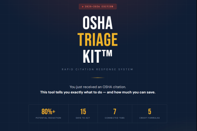 OSHA Triage Kit™ 2025–2026 | Penalty Calculator + Citation Response System | Excel Tool