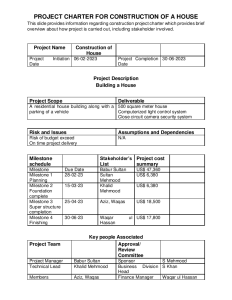 A professional designed project charter