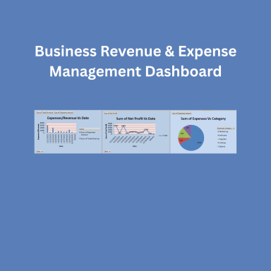 Excel Business & Revenue Management Dashboard | KPI Analytics Template