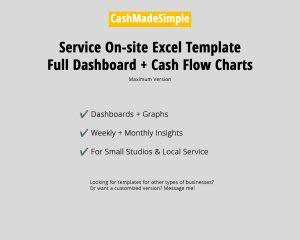 Service Excel Weekly + Monthly Cash Flow with Graphs