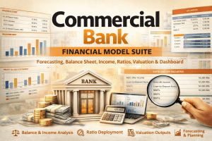 Commercial Bank Financial Model Suite – Forecasting, Balance Sheet, Income, Ratios, Valuation & Dashboard