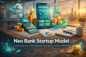 Neo / Digital Bank Startup Financial Model Suite – 10 Year Forecast, Valuation & Dashboard
