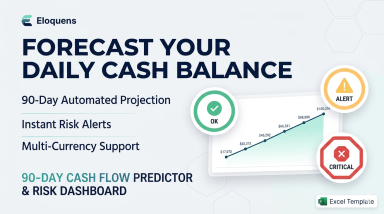 Cash Flow Forecast Template for Small Business Owners - Simple 90-Day Excel Survival Plan (Automatic Dashboard)
