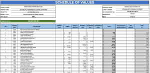 Construction Schedule of Values (SOV) Excel Template with Detailed Cost Breakdown & Multi-Revision Tracking