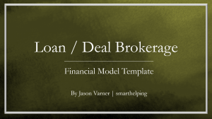 Startup Loan Brokerage Financial Model (Mortgage, SBA & CRE + Capital Advisory)