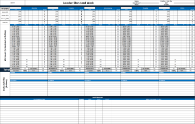 LSW Standardized Task Manager - Lean Manufacturing Excel Template