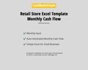 Retail Store Excel Monthly Cash Flow