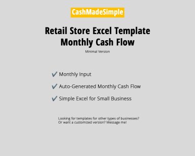 Retail Store Excel Monthly Cash Flow