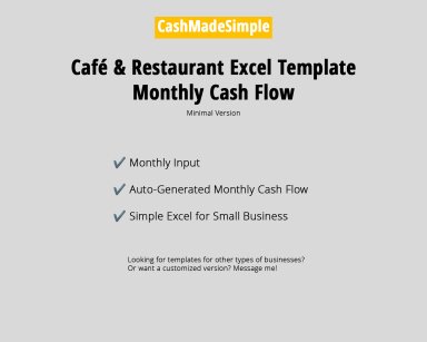 Restaurant Excel Monthly Cash Flow