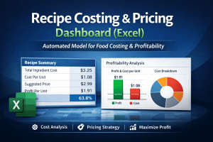 Recipe Costing & Pricing Dashboard (Excel) – Complete Template for Food Costing & Profitability