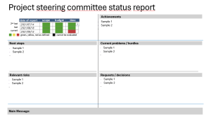 Project steering committee status report one pager
