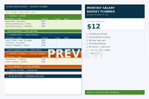 Monthly Salary Budget Planner — Bilingual Excel Template (FR/EN)