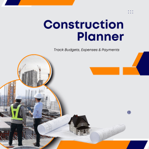 Construction Project Planner | Excel Task Scheduling & Project Tracking Template