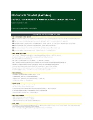 Pakistan's Federal Government & Khyber Pakhtunkhwa Province Pension Calculator