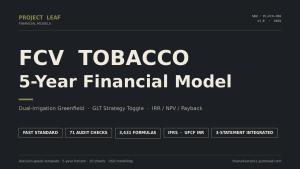Project Leaf — FCV Tobacco 5-Year Financial Model (FAST Standard · IFRS · 71 Audit Checks)