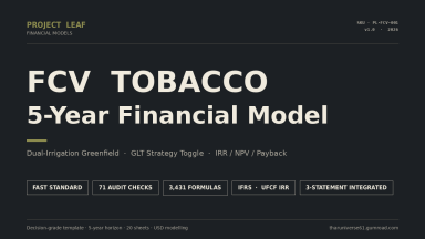 Project Leaf — FCV Tobacco 5-Year Financial Model (FAST Standard · IFRS · 71 Audit Checks)