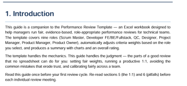 Tech Team Management Bundle — Performance Review + Sprint Capacity Tracker (2 Excel Templates + PDF Guide)