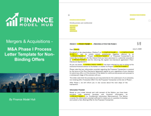 M&A Process Letter Template – Phase I Non-Binding Offer Request