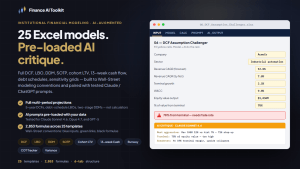 Finance AI Toolkit — 25 Excel Models: DCF, LBO, DDM, SOTP, Cohort LTV + AI Prompts