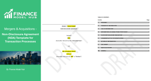 M&A Non-Disclosure Agreement (NDA) Template for Transaction Processes