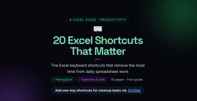 20 Excel Shortcuts That Actually Matter