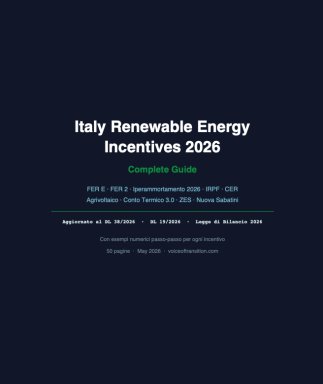 Italy Renewable Energy Incentives 2026 — Complete Guide