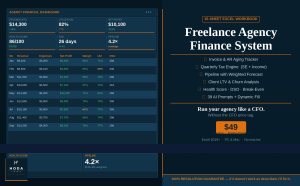 Freelance Agency Finance System — Invoice, Tax, Pipeline & Dashboard Tracker for Solo Agency Owners
