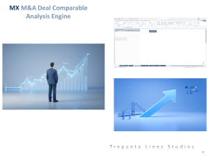 MX M and A Deal Comparable Analysis Engine. Automate Trading Comps, Transaction Comps, and Valuation Benchmarking.