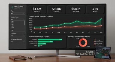 Premium Power BI Financial Dashboard: Executive KPI Tracker