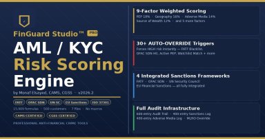 AML/KYC Customer Risk Scoring & Onboarding Engine — Excel Model v2026.2