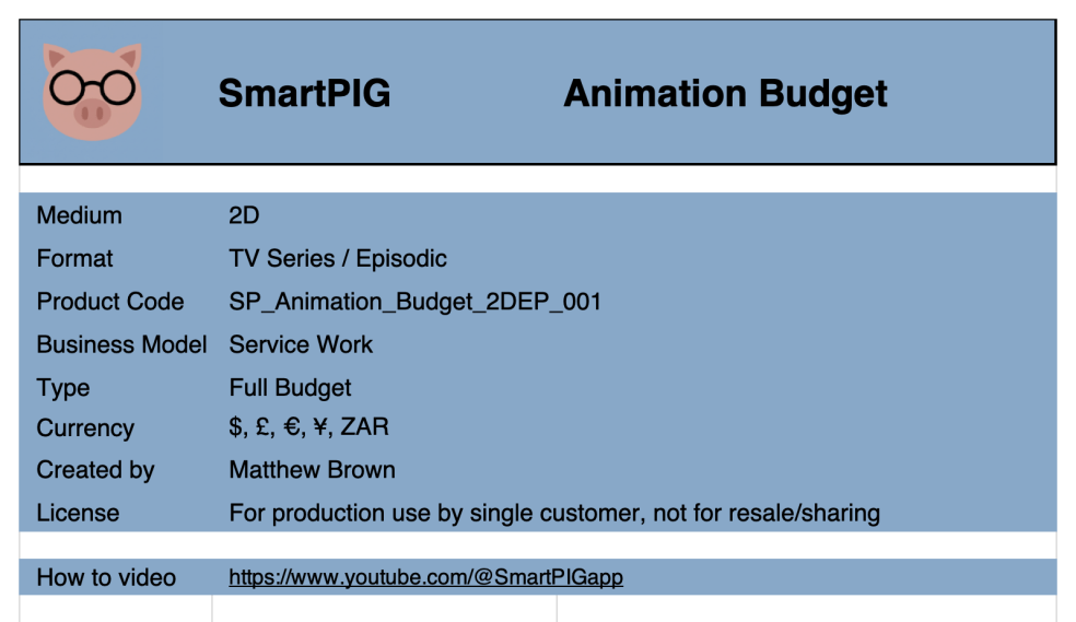 Animation Production Budget (Episodic, 2D) - Eloquens